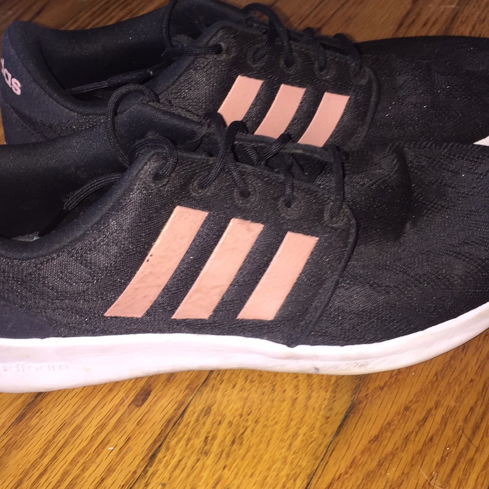 Black and rose gold Adidas